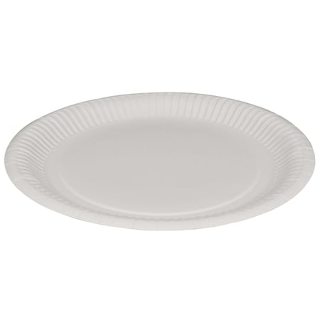 Abena Plates, Round, Clay-Coated Paper, 9 Inch - 230 GSM, Paper-Plate Design, PK500 5635